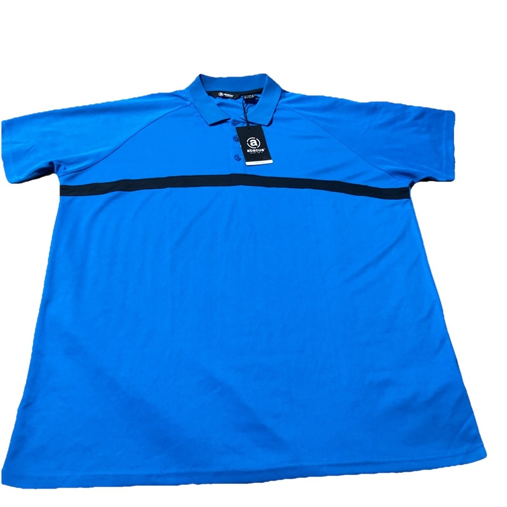 Abacus Men's Short Sleeve Polo Shirt Size 2XL Blue